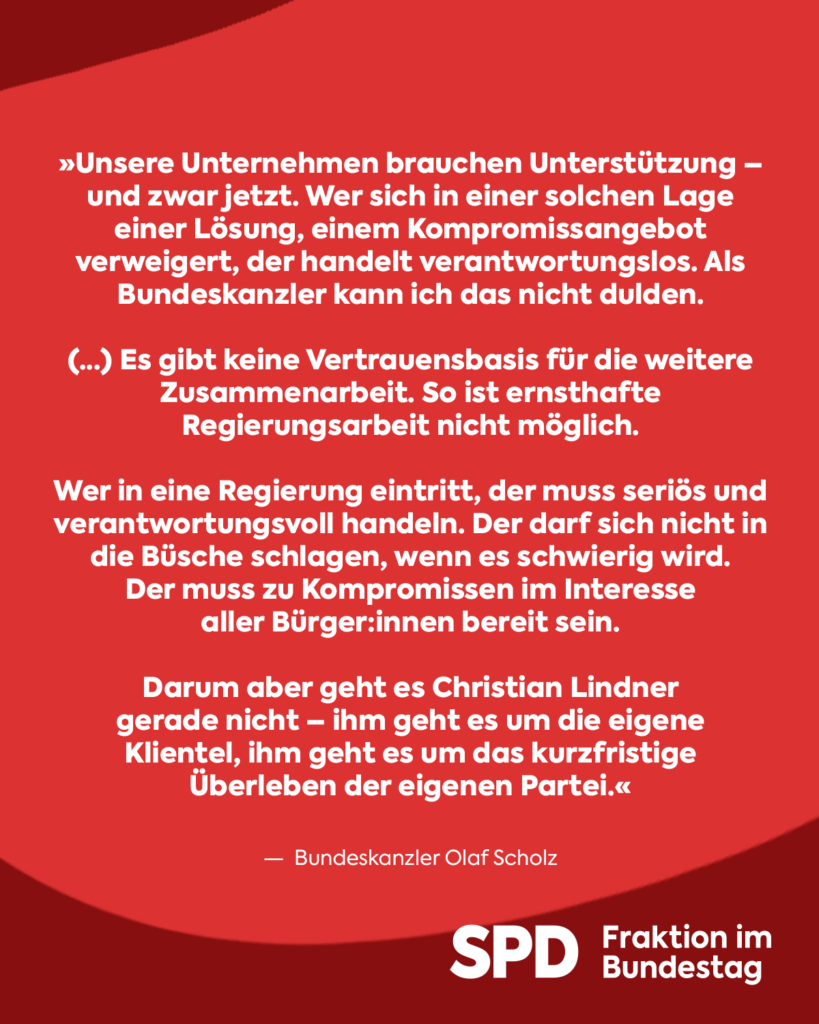 Statement von Olaf Schoz